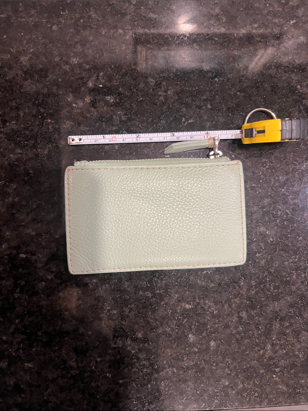 Sapahn Light Green Leather Card Wallet With Zipper — image 3 of 3